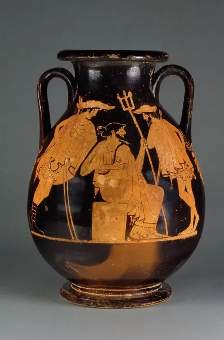 Framed Print : Attic Red-Figure Pelike, about 470 BC. Creator: Triptolemos Painter Framed Print : Attic Red-Figure Pelike, about 470 BC. Creator: Triptolemos Painter