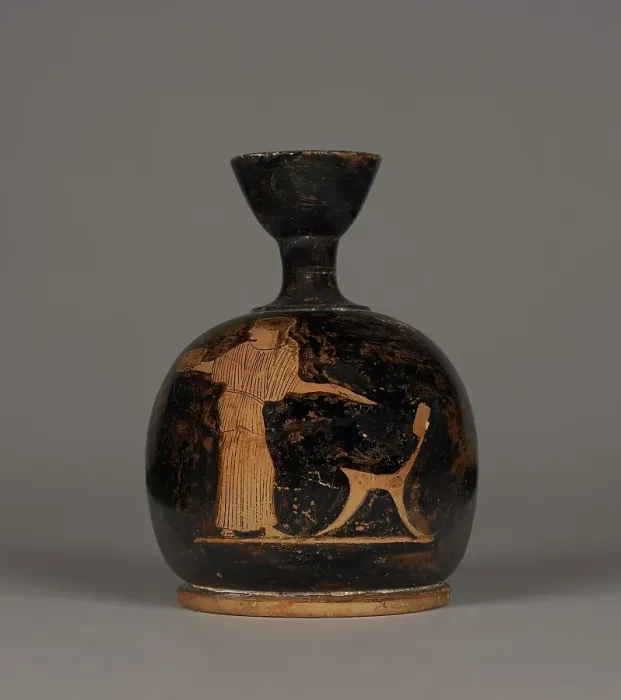Framed Print : Attic Red-Figure Squat Lekythos, about 430 BC. Creator: Unknown Framed Print : Attic Red-Figure Squat Lekythos, about 430 BC. Creator: Unknown