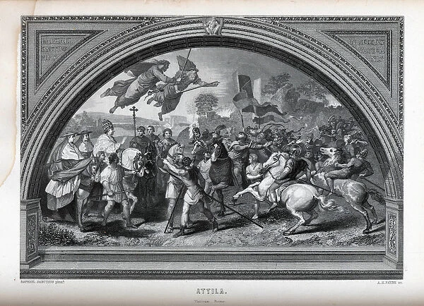 Attila (after Raphael), 1882. Artist: Payne, Albert Henry (1812-1902)