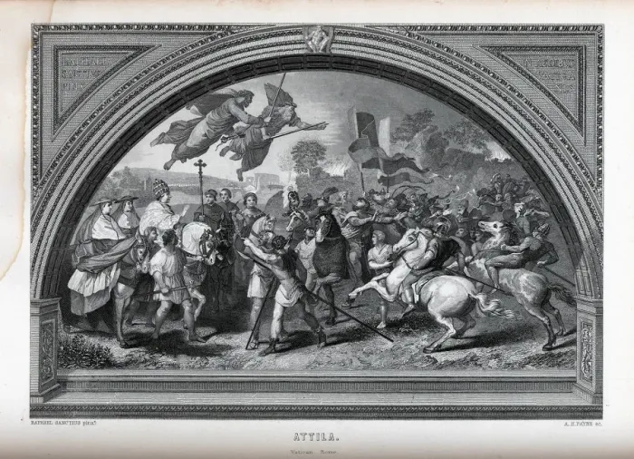 Framed Print : Attila (after Raphael), 1882. Artist: Payne, Albert Henry (1812-1902) Framed Print : Attila (after Raphael), 1882. Artist: Payne, Albert Henry (1812-1902)
