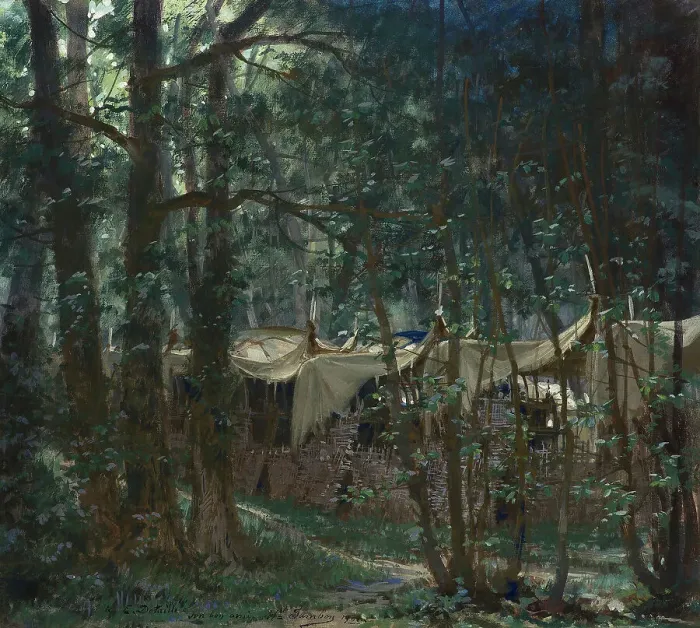 Framed Print : Attila's Camp. Stage design for the Opera La Burgonde by Paul Vidal, c 1898. Creator: Jambon, Marcel (1848-1908) Framed Print : Attila's Camp. Stage design for the Opera La Burgonde by Paul Vidal, c 1898. Creator: Jambon, Marcel (1848-1908)