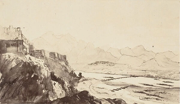 Attock on the Indus River- From a Drawing, 1858-61. Creator: Unknown