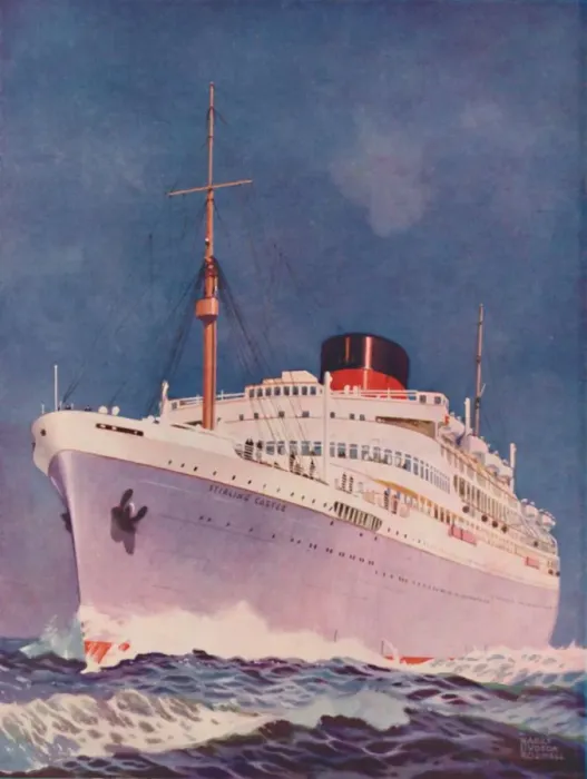 Framed Print : The Attractive Colouring of the Union Castle liner Stirling Castle, 1937 Framed Print : The Attractive Colouring of the Union Castle liner Stirling Castle, 1937
