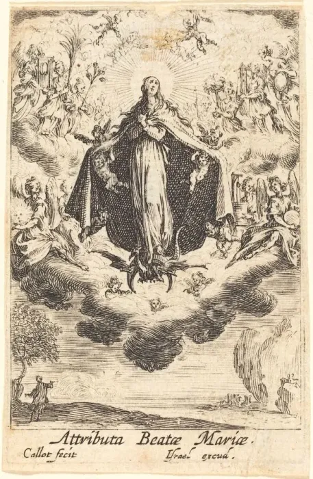 Framed Print : Attributes of the Virgin, in or after 1630. Creator: Jacques Callot Framed Print : Attributes of the Virgin, in or after 1630. Creator: Jacques Callot