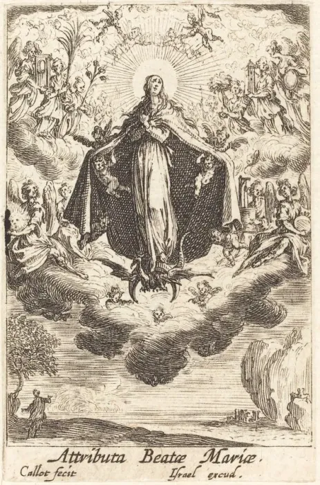 Framed Print : Attributes of the Virgin, in or after 1630. Creator: Jacques Callot Framed Print : Attributes of the Virgin, in or after 1630. Creator: Jacques Callot