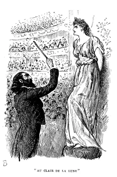 Framed Print : Au Clair de la Lune : the power of hypnosis, 1894. Artist: George du Maurier Framed Print : Au Clair de la Lune : the power of hypnosis, 1894. Artist: George du Maurier