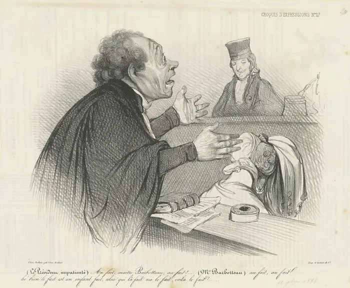 Framed Print : Au fait, maitre Barbotteau... 19th century. Creator: Honore Daumier Framed Print : Au fait, maitre Barbotteau... 19th century. Creator: Honore Daumier