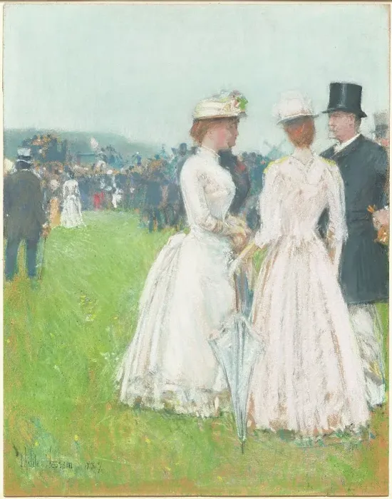 Framed Print : Au Grand Prix de Paris (At the Grand Prix de Paris), 1887. Creator: Frederick Childe Hassam Framed Print : Au Grand Prix de Paris (At the Grand Prix de Paris), 1887. Creator: Frederick Childe Hassam