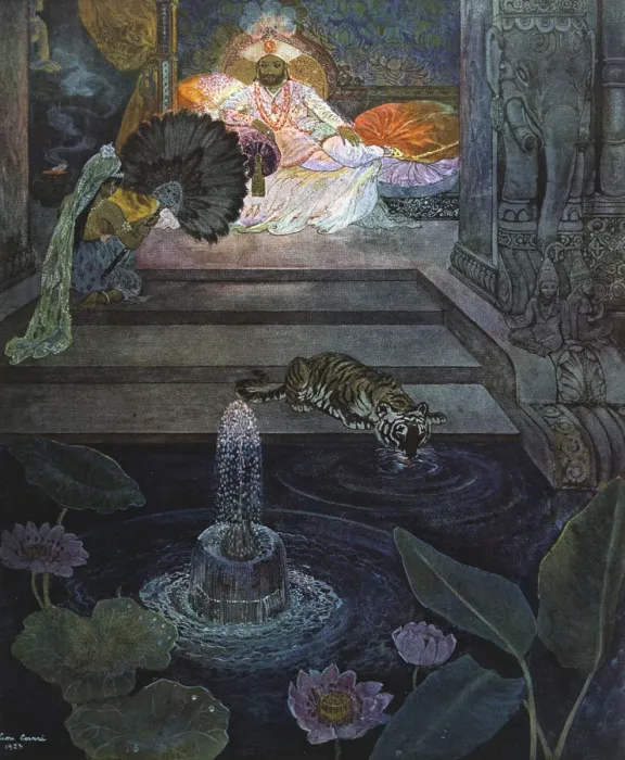Framed Print : Au Jardin des Gemmes, 1924. Artist: Leon Carre Framed Print : Au Jardin des Gemmes, 1924. Artist: Leon Carre