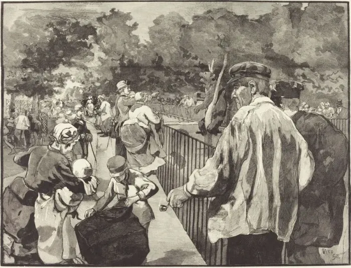Framed Print : Au Jardin des Plantes, 1889. Creator: Daniel Urrabieta Vierge Framed Print : Au Jardin des Plantes, 1889. Creator: Daniel Urrabieta Vierge