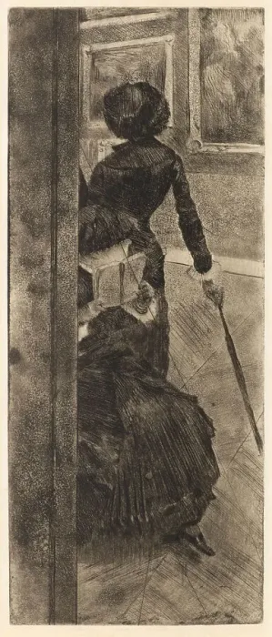 Framed Print : Au Louvre: la peinture (Mary Cassatt), ca 1879. Creator: Degas, Edgar (1834-1917) Framed Print : Au Louvre: la peinture (Mary Cassatt), ca 1879. Creator: Degas, Edgar (1834-1917)
