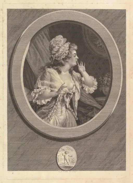 Framed Print : Au Moins Soyez Discret (At Least Be Discreet), 1789. Creator: Augustin de Saint-Aubin Framed Print : Au Moins Soyez Discret (At Least Be Discreet), 1789. Creator: Augustin de Saint-Aubin