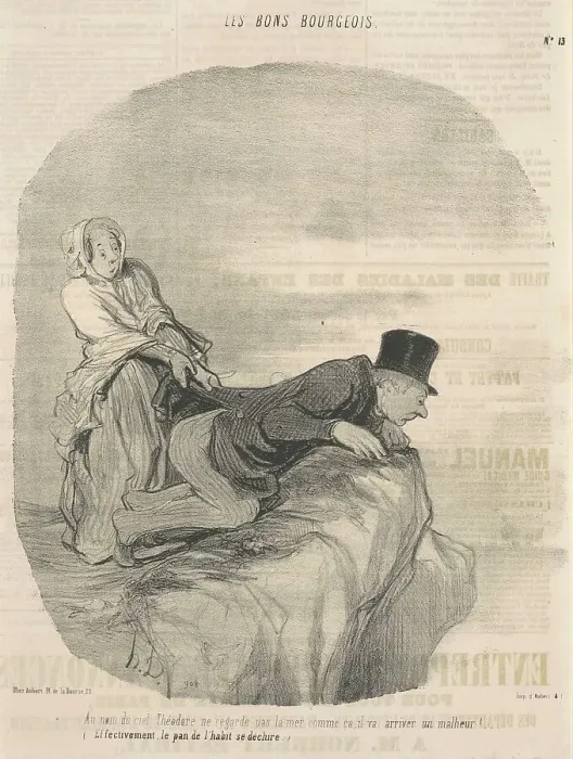 Framed Print : Au nom du ciel, Théodore ne regarde pas... 19th century. Creator: Honore Daumier Framed Print : Au nom du ciel, Théodore ne regarde pas... 19th century. Creator: Honore Daumier
