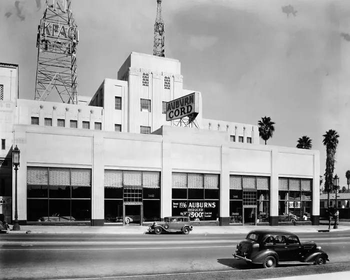 Framed Print : Auburn and Cord car showroom, USA, 1936 Framed Print : Auburn and Cord car showroom, USA, 1936