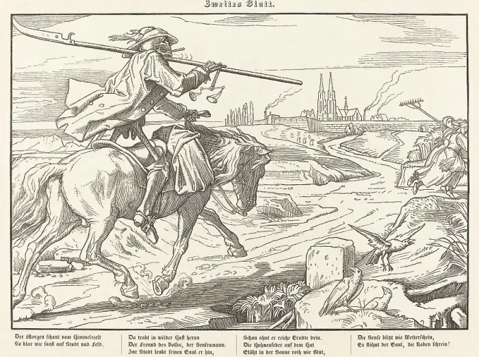 Framed Print : Auch ein Todtentanz II, 1849. Creator: Alfred Rethel Framed Print : Auch ein Todtentanz II, 1849. Creator: Alfred Rethel