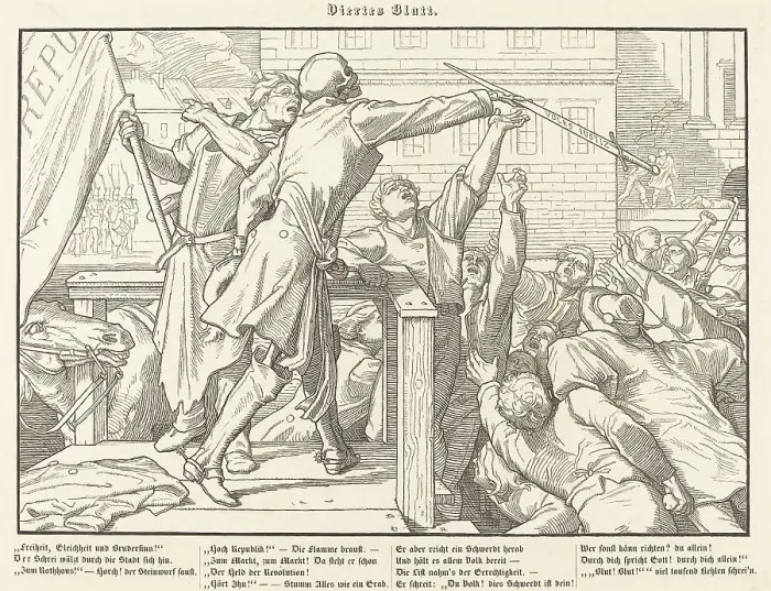Framed Print : Auch ein Todtentanz IV, 1849. Creator: Alfred Rethel Framed Print : Auch ein Todtentanz IV, 1849. Creator: Alfred Rethel