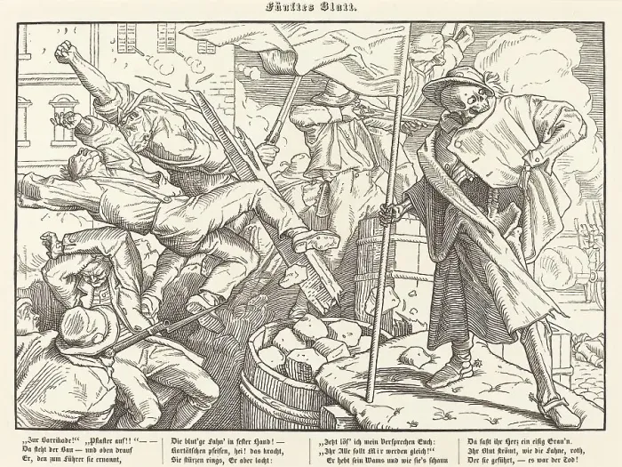 Framed Print : Auch ein Todtentanz V, 1849. Creator: Alfred Rethel Framed Print : Auch ein Todtentanz V, 1849. Creator: Alfred Rethel