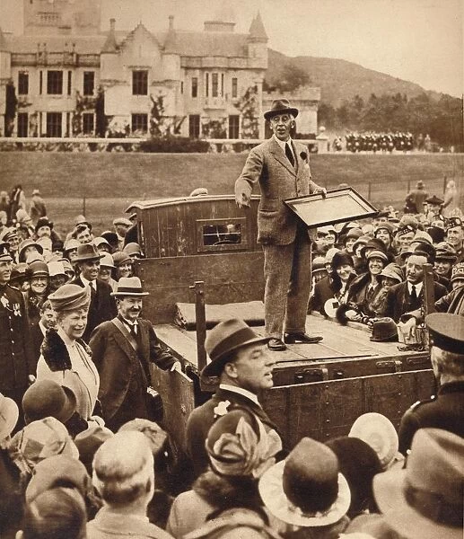 An auction for charity at Balmoral, 1930s (1935)