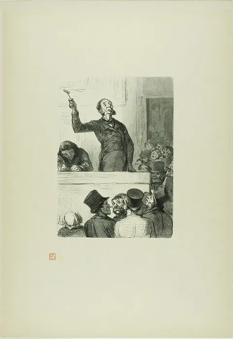 Framed Print : The Auction House: The Auctioneer, 1863, printed 1920. Creator: Charles Maurand Framed Print : The Auction House: The Auctioneer, 1863, printed 1920. Creator: Charles Maurand