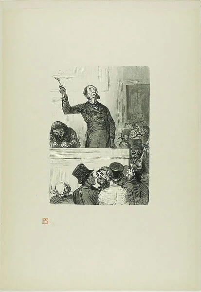 The Auction House: The Auctioneer, 1863, printed 1920. Creator: Charles Maurand