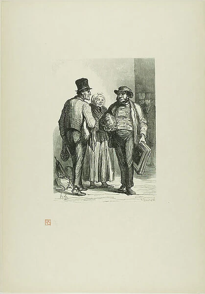 The Auction House: The Dealers, 1863, printed 1920. Creator: Charles Maurand