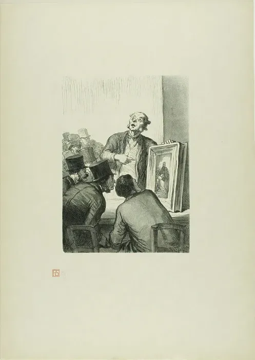 Framed Print : The Auction House: The Expert, 1863, printed 1920. Creator: Charles Maurand Framed Print : The Auction House: The Expert, 1863, printed 1920. Creator: Charles Maurand