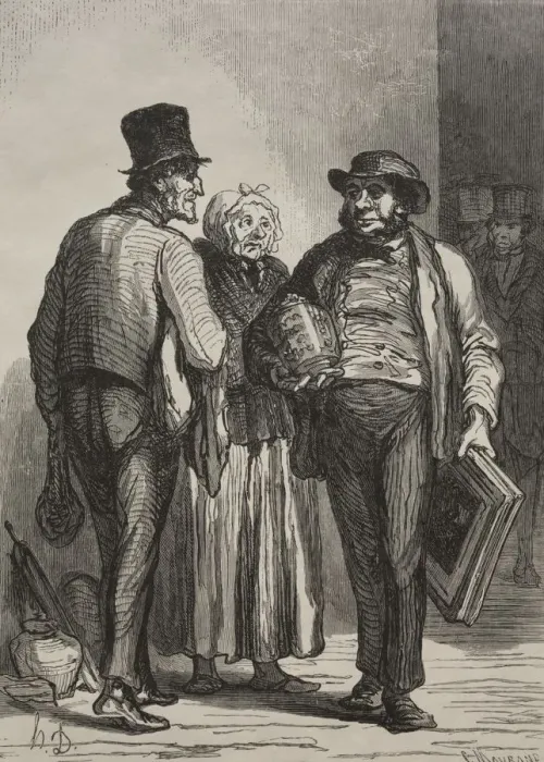 Framed Print : The Auction Room: The Merchants. Creator: Honore Daumier (French, 1808-1879) Framed Print : The Auction Room: The Merchants. Creator: Honore Daumier (French, 1808-1879)