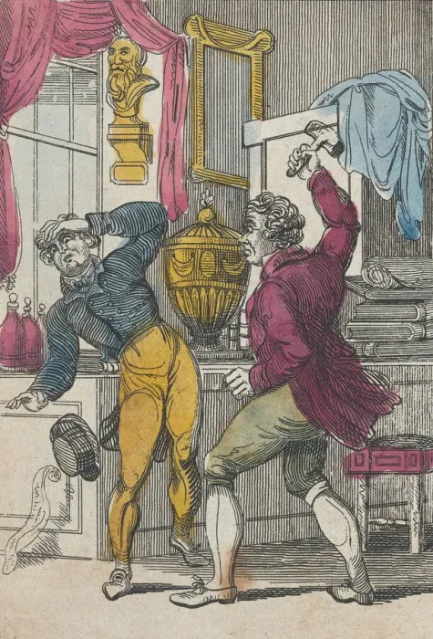 Framed Print : Auctioneer & Lawyer, Auctioneer Knocking Down a Bad Lot, early 19th century Framed Print : Auctioneer & Lawyer, Auctioneer Knocking Down a Bad Lot, early 19th century