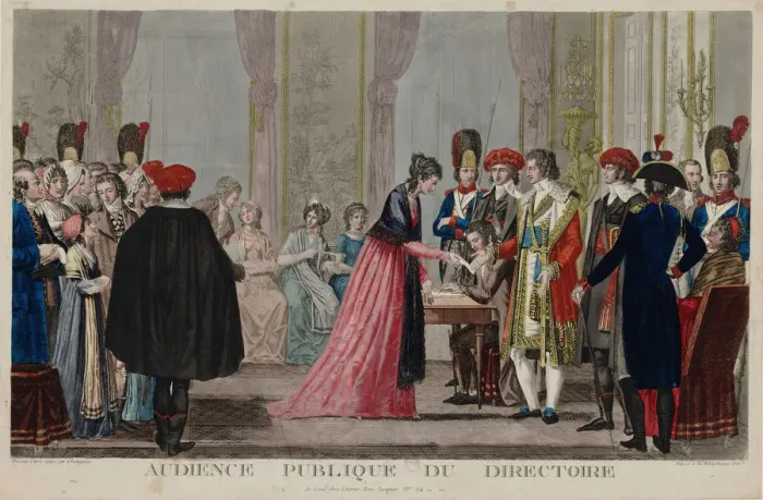 Framed Print : Audience publique du Directoire, ca 1797. Creator: Chataignier, Alexis (1772-1817) Framed Print : Audience publique du Directoire, ca 1797. Creator: Chataignier, Alexis (1772-1817)