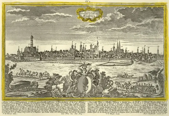 Framed Print : Augsburg, c1740. Creator: Johann Georg Ringlin Framed Print : Augsburg, c1740. Creator: Johann Georg Ringlin