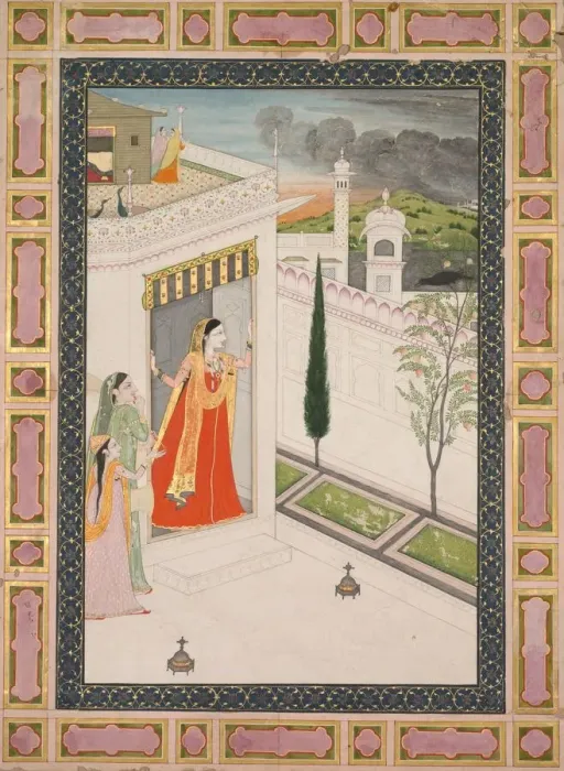 Framed Print : Augury of the Crow (Vasakasajja Nayika), c. 1800. Creator: Unknown Framed Print : Augury of the Crow (Vasakasajja Nayika), c. 1800. Creator: Unknown