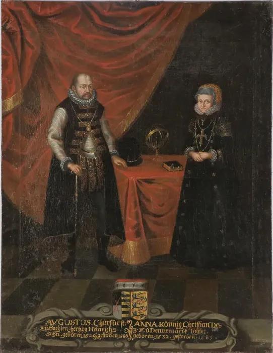 Framed Print : August, 1526-1586, Elector of Saxony, Anna, 1532-1585, Princess of Denmark, Electoress of Saxony. Creator: Anon Framed Print : August, 1526-1586, Elector of Saxony, Anna, 1532-1585, Princess of Denmark, Electoress of Saxony. Creator: Anon