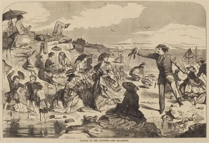 Framed Print : August in the Country - The Sea Shore, published 1859. Creator: Winslow Homer Framed Print : August in the Country - The Sea Shore, published 1859. Creator: Winslow Homer