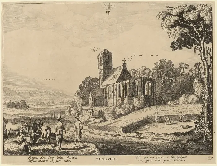 Framed Print : August. Creator: Jan van de Velde II Framed Print : August. Creator: Jan van de Velde II