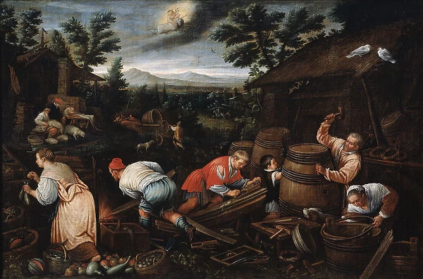 August (from the series The Seasons ), late 16th or early 17th century. Artist: Leandro Bassano