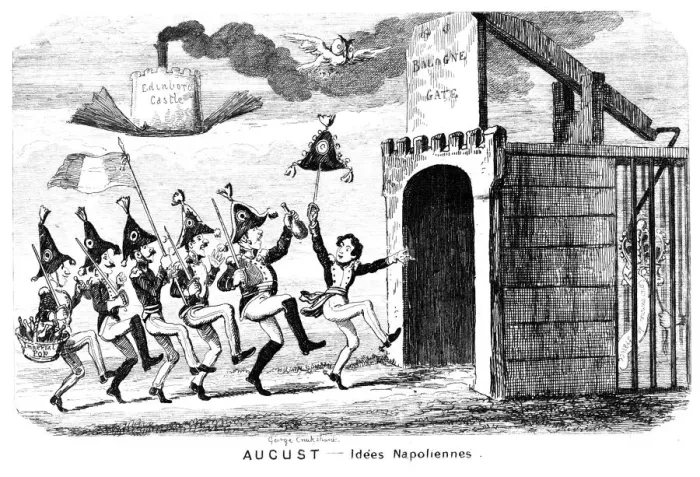 Framed Print : August - Idees Napoliennes, 19th century. Artist: George Cruikshank Framed Print : August - Idees Napoliennes, 19th century. Artist: George Cruikshank