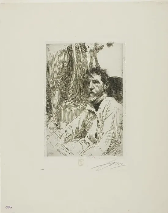Framed Print : August Saint Gaudens I, 1898. Creator: Anders Leonard Zorn Framed Print : August Saint Gaudens I, 1898. Creator: Anders Leonard Zorn