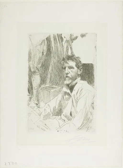 Framed Print : August Saint Gaudens I, 1898. Creator: Anders Leonard Zorn Framed Print : August Saint Gaudens I, 1898. Creator: Anders Leonard Zorn