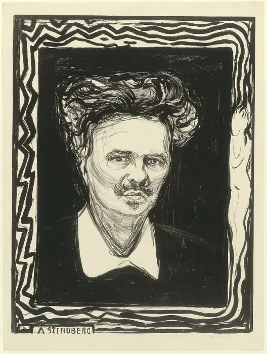Framed Print : August Strindberg, 1896. Creator: Edvard Munch Framed Print : August Strindberg, 1896. Creator: Edvard Munch