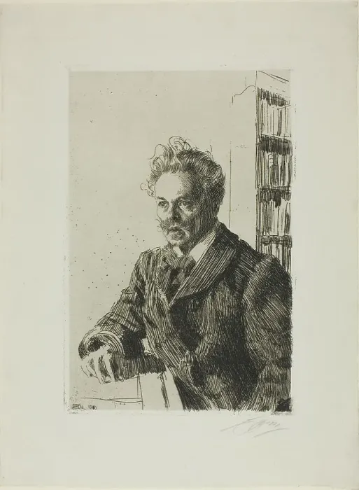 Framed Print : August Strindberg, 1910. Creator: Anders Leonard Zorn Framed Print : August Strindberg, 1910. Creator: Anders Leonard Zorn
