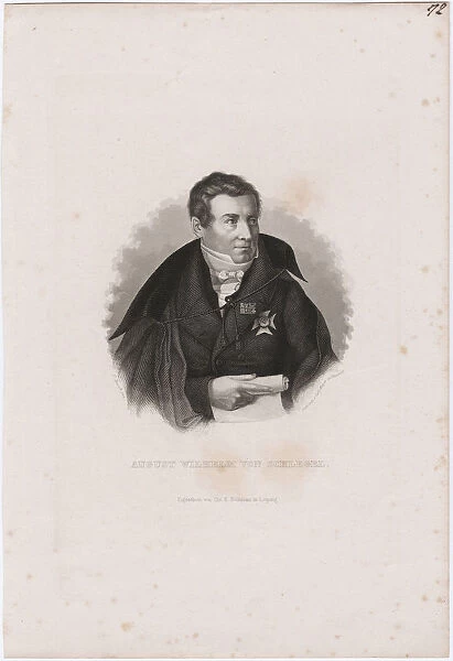 August Wilhelm von Schlegel (1767-1845). Artist: Mayer, Carl (1798-1868)