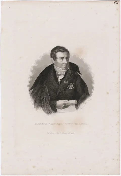 Framed Print : August Wilhelm von Schlegel (1767-1845). Artist: Mayer, Carl (1798-1868) Framed Print : August Wilhelm von Schlegel (1767-1845). Artist: Mayer, Carl (1798-1868)