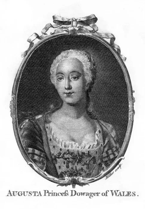 Framed Print : Augusta, Princess of Wales, (1719-1772). Artist: Miller Framed Print : Augusta, Princess of Wales, (1719-1772). Artist: Miller