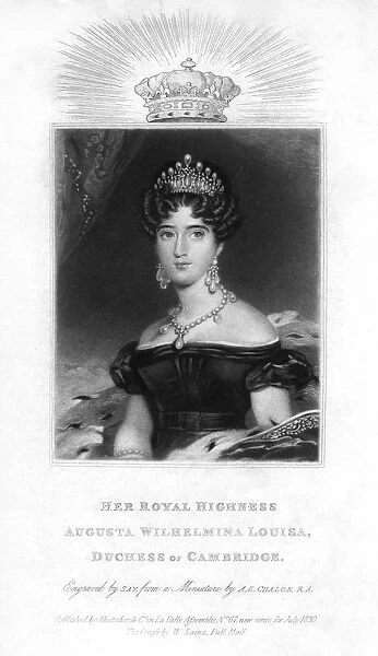 Augusta Wilhelmina Louise, Duchess of Cambridge, 1830. Artist: Say