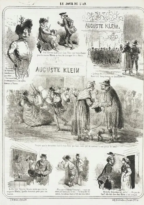 Framed Print : Auguste Klein -Le jour de l'an, 1867. Creator: Cham Framed Print : Auguste Klein -Le jour de l'an, 1867. Creator: Cham