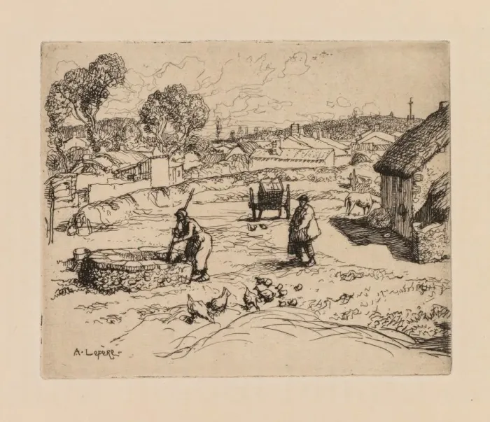 Framed Print : Auguste Lepere: La Masure (Vendee). Creator: Auguste Louis Lepere (French Framed Print : Auguste Lepere: La Masure (Vendee). Creator: Auguste Louis Lepere (French