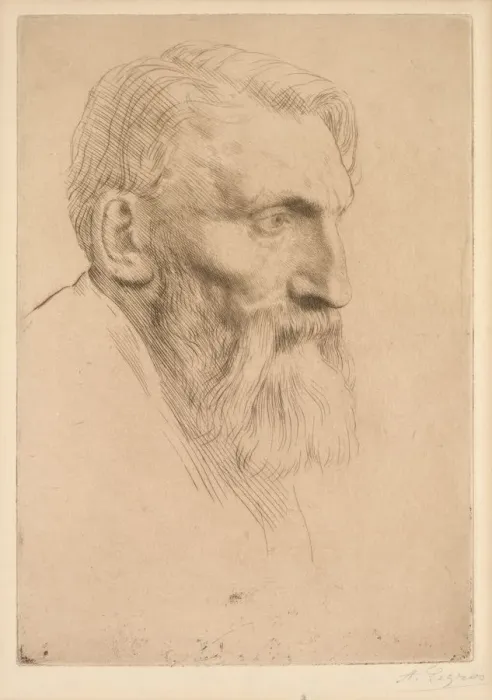 Framed Print : Auguste Rodin, 1881. Creator: Alphonse Legros (French, 1837-1911) Framed Print : Auguste Rodin, 1881. Creator: Alphonse Legros (French, 1837-1911)