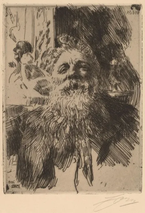 Framed Print : Auguste Rodin, 1906. Creator: Anders Leonard Zorn Framed Print : Auguste Rodin, 1906. Creator: Anders Leonard Zorn