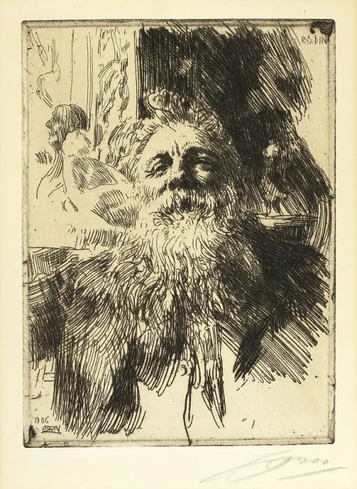 Framed Print : Auguste Rodin, 1906. Creator: Anders Leonard Zorn Framed Print : Auguste Rodin, 1906. Creator: Anders Leonard Zorn