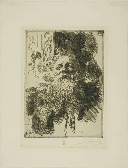 Framed Print : Auguste Rodin, 1906. Creator: Anders Leonard Zorn Framed Print : Auguste Rodin, 1906. Creator: Anders Leonard Zorn